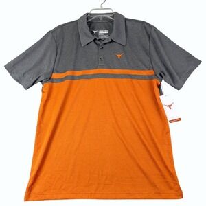 Longhorn Apparel L Gray Orange Polo Shirt Texas UT NCAA Fan Gear Foortball NEW